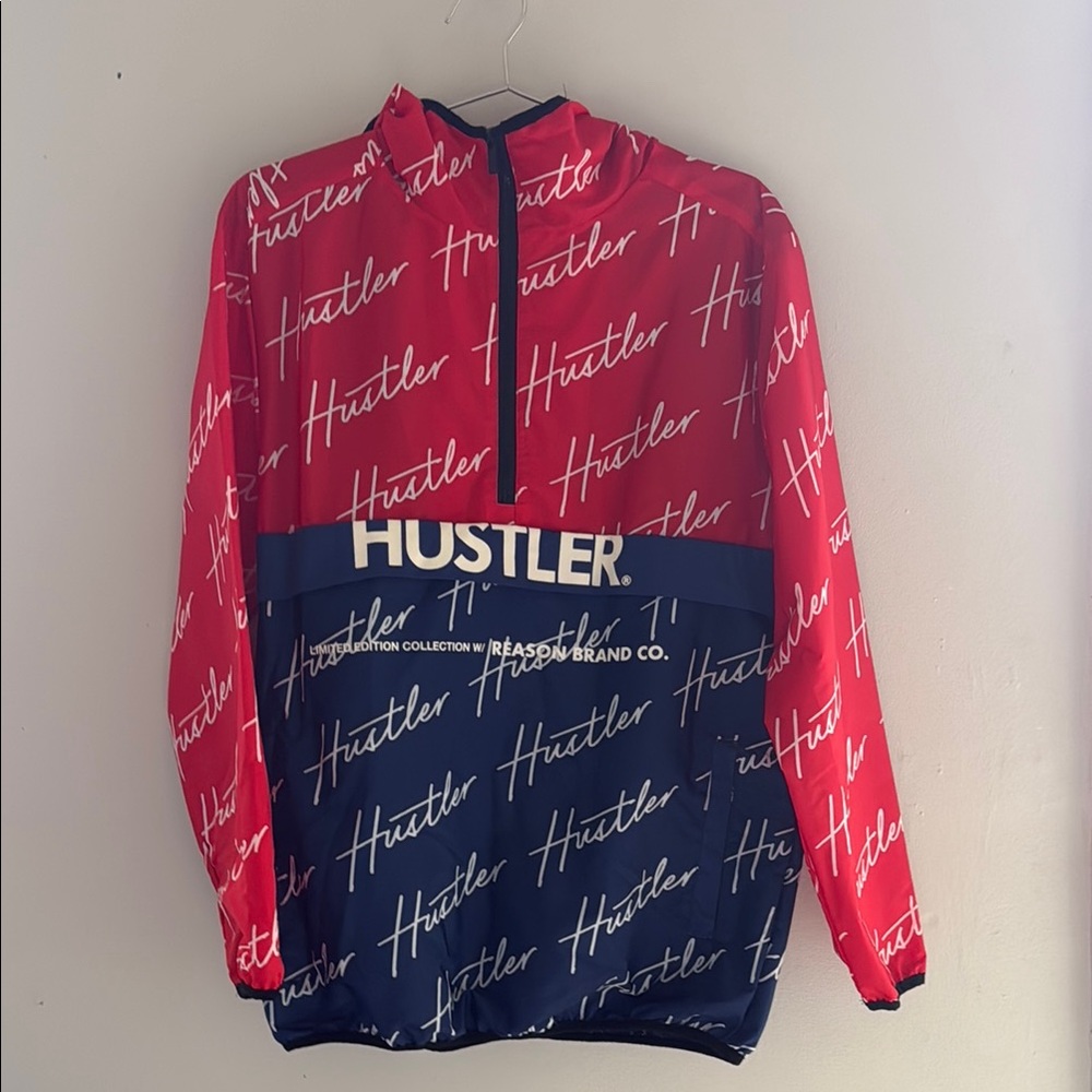 Hustler Hollywood Red and Blue Windbreaker Jacket